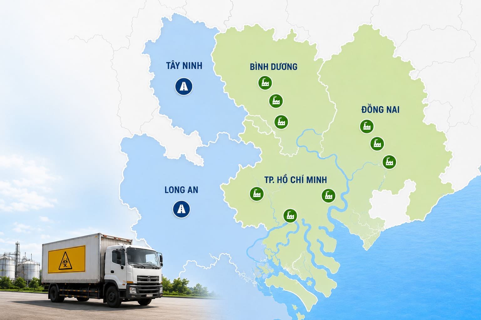 Thu gom, xử lý bùn thải tại TP.HCM, Bình Dương, Đồng Nai